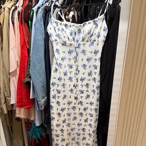 Floral Blue and White Dress